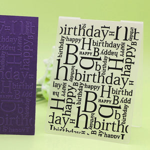 Happy Birthday Textured Embossing Folder, 15 cm x 11 cm/5.90 in x 4.33 in