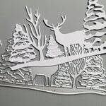 Exquisite Christmas Reindeer And Tree Metal Cutting Die, 6.0 cm x 11.5 cm/2.5 in x 4.52 in