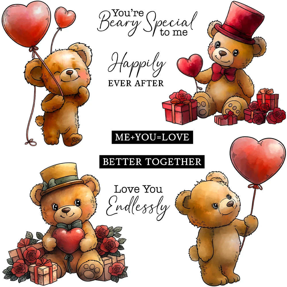 Endearing Teddies Loving You Endlessly Transparent Stamps, Dies, Stamp and Die Set (please order items separately)