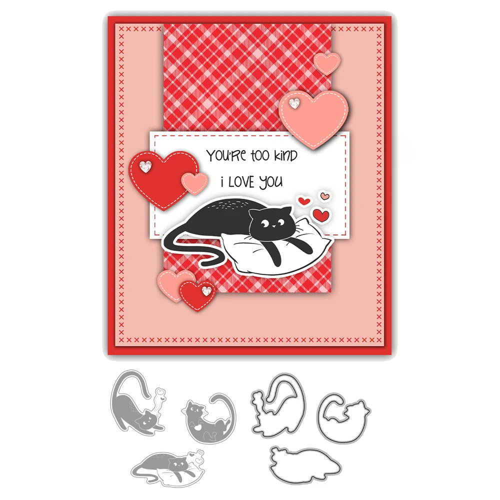 Sweet Kitty Cat Sending Mummy Love Transparent Stamps, Dies, Stamp and Die Set (please order items separately)