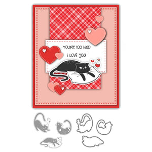 Sweet Kitty Cat Sending Mummy Love Transparent Stamps, Dies, Stamp and Die Set (please order items separately)