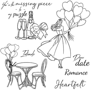 Lovely Valentine's Day Transparent Stamps, Dies, Stamp and Die Set (please order items separately)