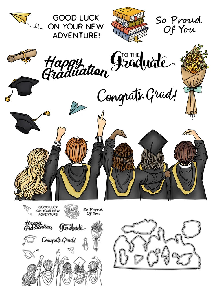 Congratulations on your Graduation Transparent Stamps, Stamp and Die Set (please order items separately)