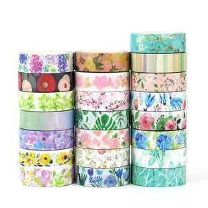 Beautiful Decorative Floral Washi Tape, Width 15mm, Length 10 m, 1 Piece