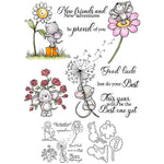 Sweet Mouse with Flowers Transparent Stamps, Stamp and Die Set (please order items separately)