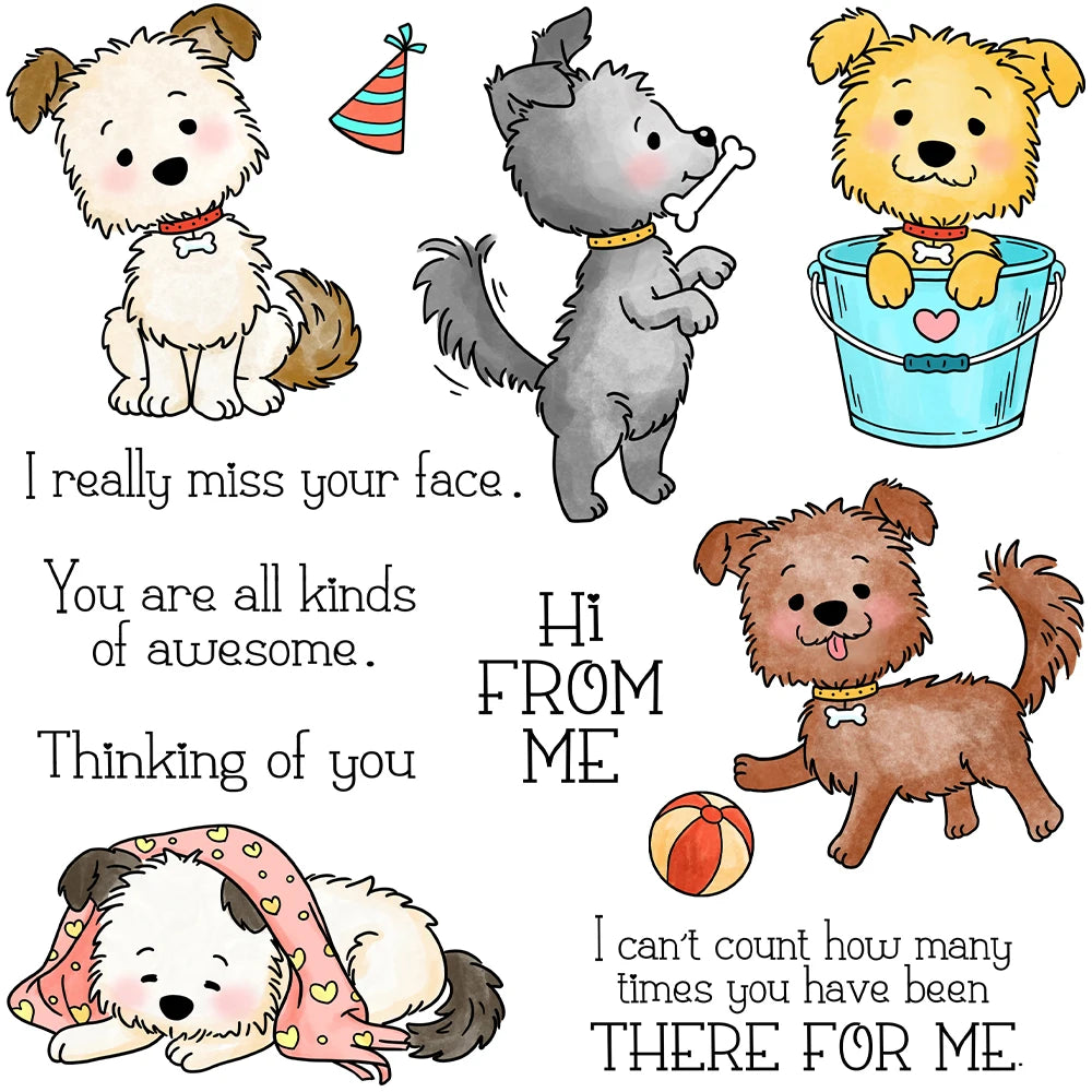 Gorgeous Little Puppy Sentiments Transparent Stamps, Stamp and Die Set (please order items separately)