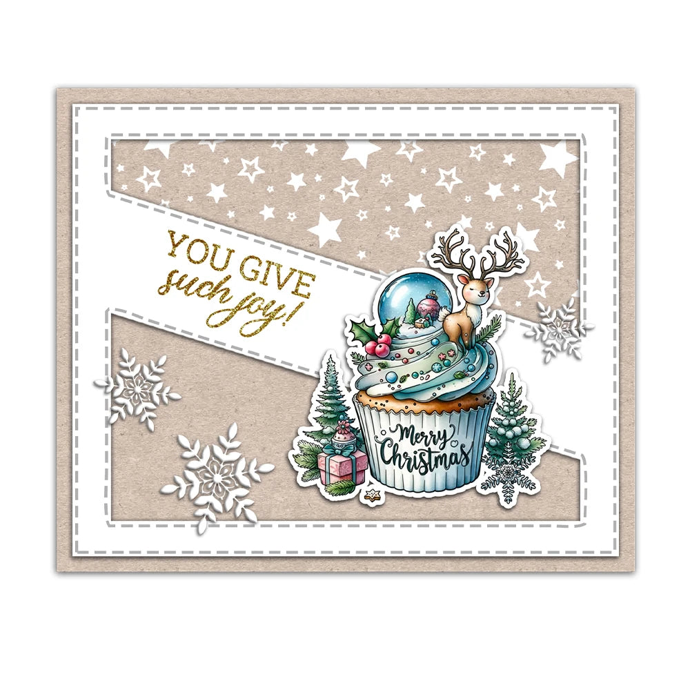 Gorgeous Christmas Cupcakes Transparent Stamps, Dies, Stamp and Die Set (please order items separately)