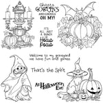 Sinister Halloween Scene Transparent Stamps, Stamp and Die Set (please order items separately)