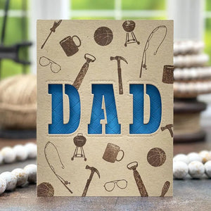 Versatile Dad Word Metal Cutting Die, Size on Photo