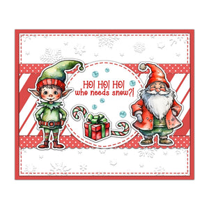 Cute Santa's Little Helpers Christmas Transparent Stamps