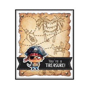 Cute Pirate Transparent Stamps, Dies, Stamp and Die Set (please order items separately)