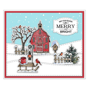 Beautiful Christmas Scene Transparent Stamps