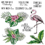 Funny Flamingo with Palm Leaves Transparent Stamps/Cutting Dies (please order items separately)