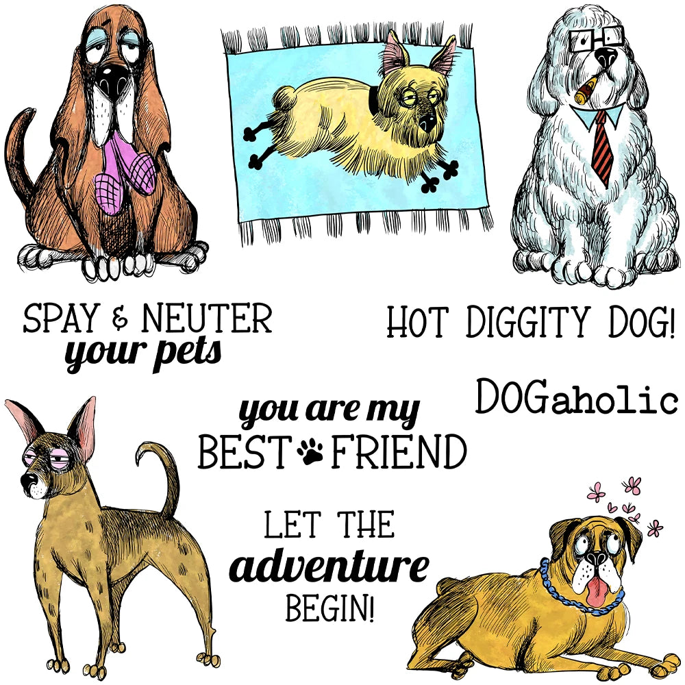 Funny Best Friend Doggies Transparent Stamps, Dies, Stamp and Die Set (please order items separately)