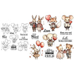 Cute Hello Valentine Animals Transparent Stamps