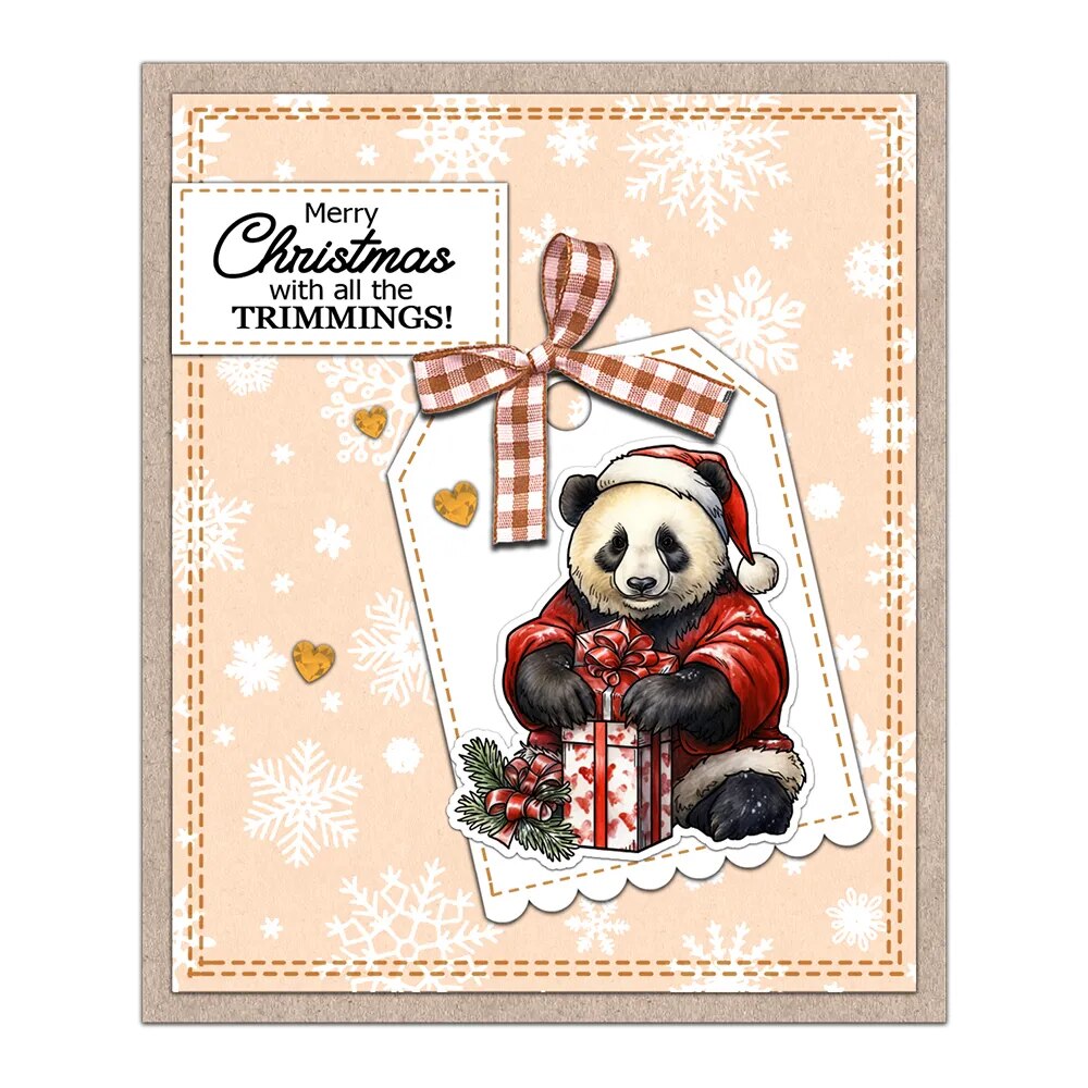 Lovely Animals in Christmas Suits Transparent Stamps, Stamp and Die Set (please order items separately)