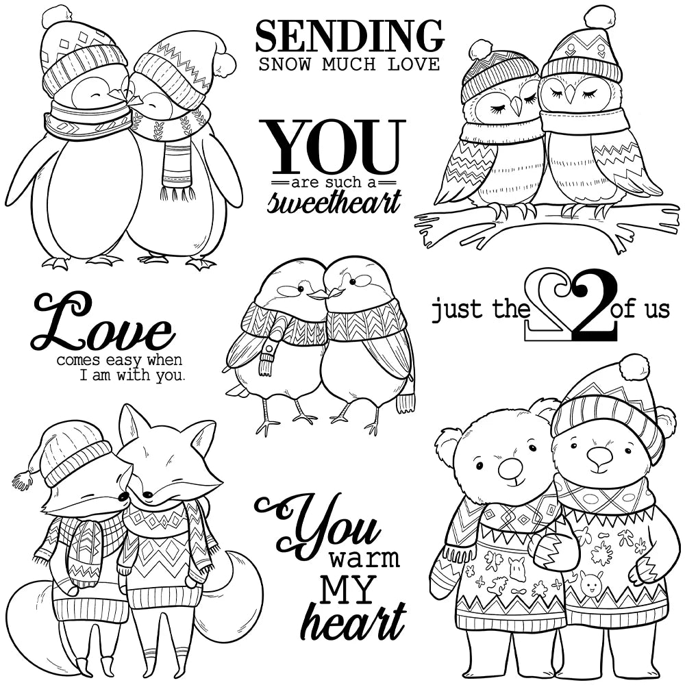 Cute You Warm My Heart Transparent Stamps