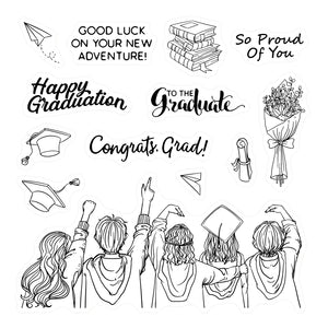 Congratulations on your Graduation Transparent Stamps, Stamp and Die Set (please order items separately)