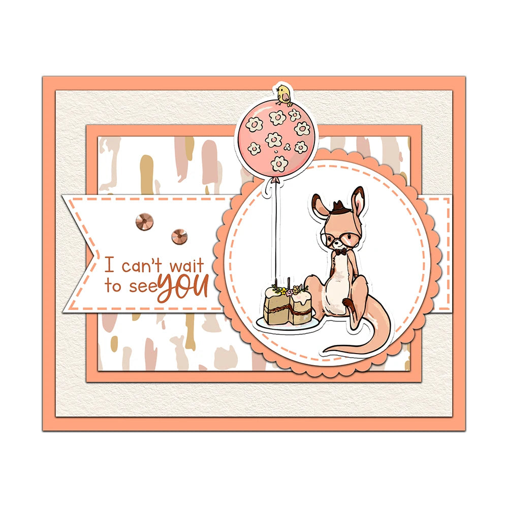 Adorable Kangaroos Transparent Stamps/Dies (please order items separately)