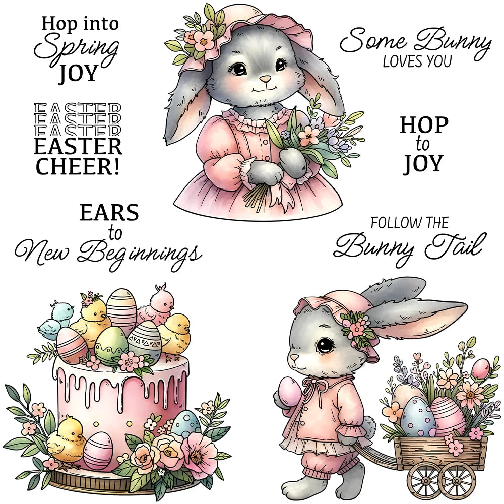 Adorable "Some Bunny Loves You" Transparent Stamps