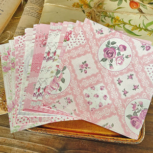 Pretty Vintage Patterned Paper, 14 cm x 14 cm, 30 Sheets