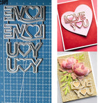 Sweet "Love You" Words Metal Cutting Die, Size on Photo