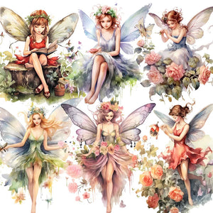 Exquisite Flower Fairy Decorative Stickers, 20 Pieces, 4-6 cm