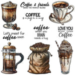 Let's have Coffee Transparent Stamps, Stamp and Die Set (please order items separately)