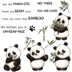 Gorgeous Panda and Bamboo Transparent Stamp/Metal Cutting  Dies (please order separately as required)