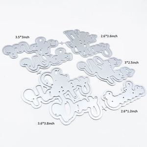 Lovely Heartfelt Sentiments in Words Metal Cutting Dies, Size on Photo