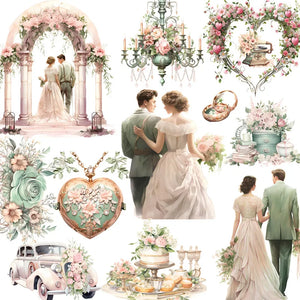 Beautiful Romantic Wedding Decorative Stickers, Two Designs To Choose From, 20 Pieces, 4-6 cm