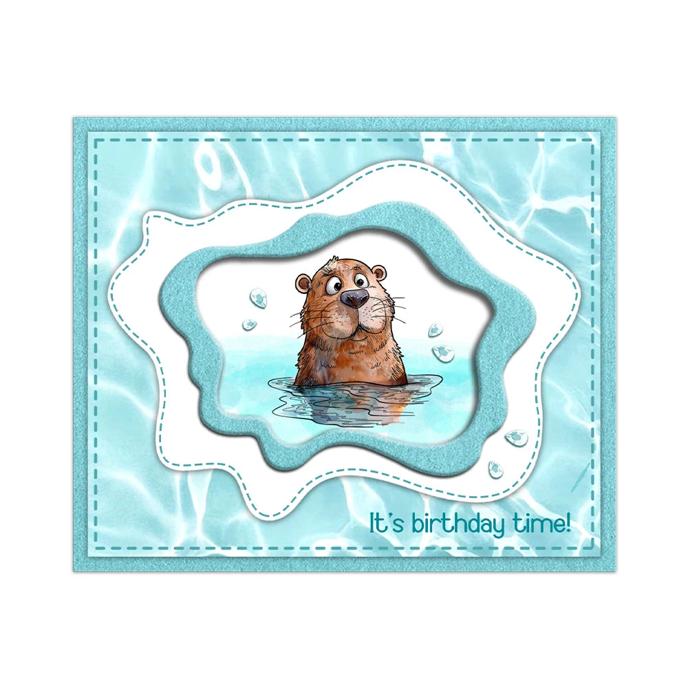 Cute "You Are Otterly Awesome" Transparent Stamps, Dies, Stamp and Die Set (please order items separately)