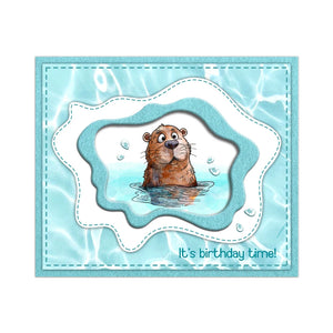 Cute "You Are Otterly Awesome" Transparent Stamps, Dies, Stamp and Die Set (please order items separately)