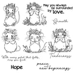 Gorgeous Little Mice Saying Lovely Prayers Transparent Stamps