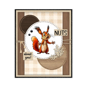 Comical Squirrels Going Nuts About You Transparent Stamps, Dies, Stamp and Die Set (please order items separately)