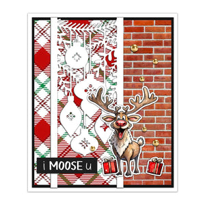 Funny Christmas Reindeer Transparent Stamps, Stamp and Die Set (please order items separately)