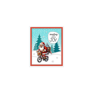 Funny Santa Claus Sending Joy Transparent Stamps, Stamp and Die Set (please order items separately)