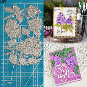 Loveable Lilac Plants Metal Cutting Dies, Size on Photo