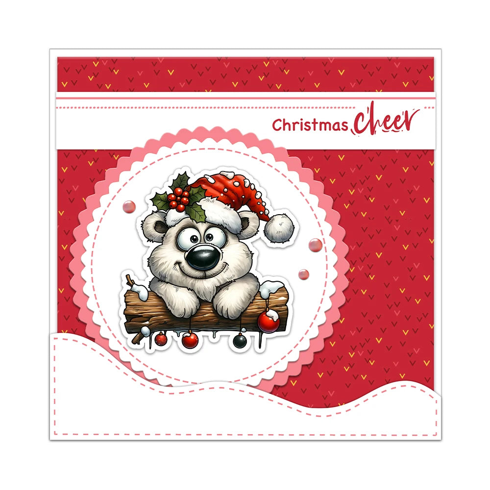 Adorable Christmas Snow Buddies Transparent Stamps, Stamp and Die Set (please order items separately)