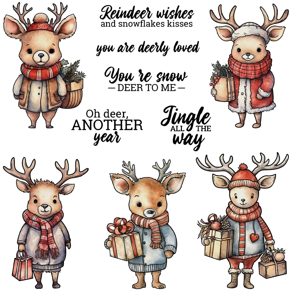 Sweet Little Reindeer Transparent Stamps/Dies (please order items separately)