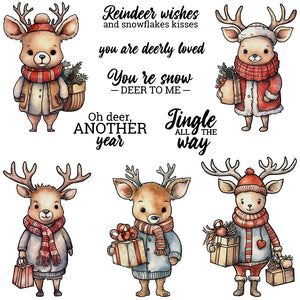 Sweet Little Reindeer Transparent Stamps/Dies (please order items separately)