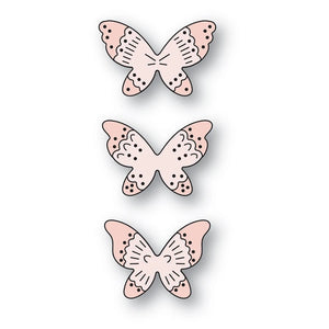 Six Sweet Butterflies Metal Cutting Dies, Size on Photo