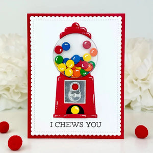 Cute Gumball Machine/Sweetie Dispenser Metal Cutting Die, Size on Photo