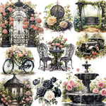 Exquisite Vintage-Style Rose Garden Decorative Stickers, Two Designs to Choose, 20 Pieces, 5-7 cm