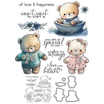 Sweet Teddy Bears Transparent Stamps, Stamp and Die Set (please order items separately)