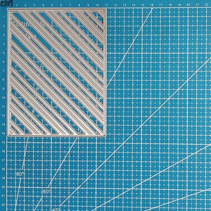 Versatile Diagonal Stripes Metal Cutting Die, Size on Photo