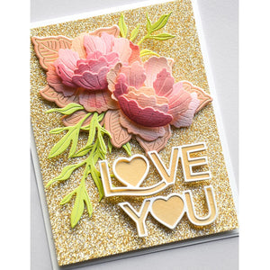 Sweet "Love You" Words Metal Cutting Die, Size on Photo