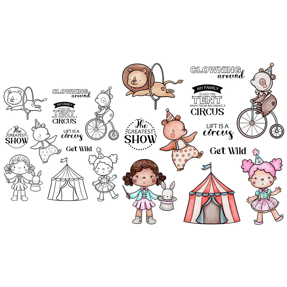 Cute Circus Time Transparent Stamp