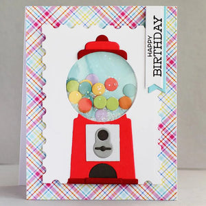 Cute Gumball Machine/Sweetie Dispenser Metal Cutting Die, Size on Photo