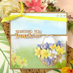 Graceful Spring Daffodils/Sending You Sunshine Metal Cutting Dies, Size on Photo